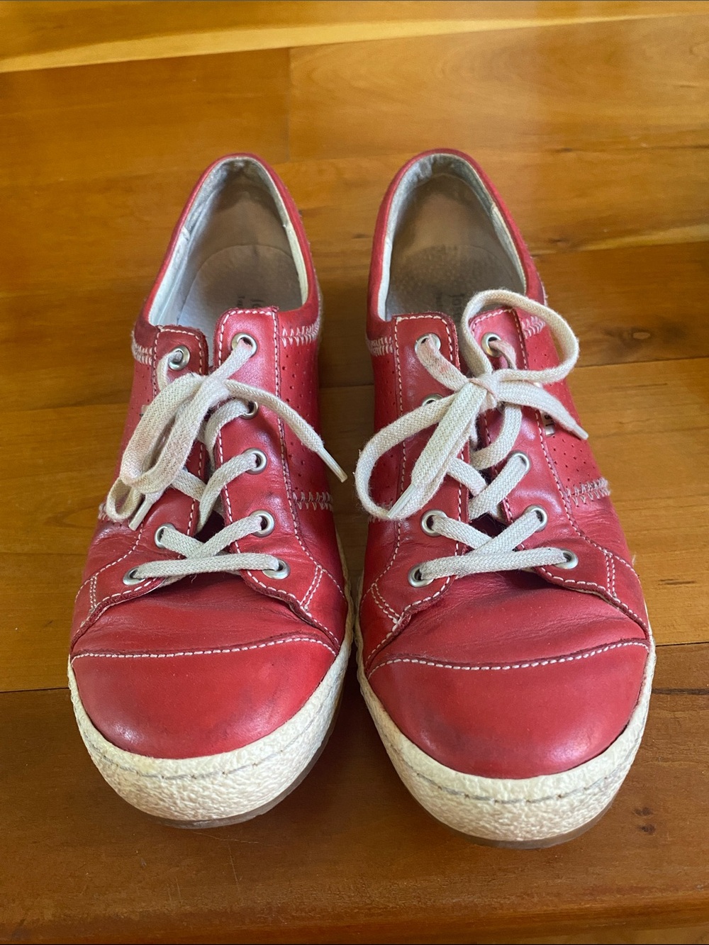Josef Seibel Red Lace-Up Sneakers